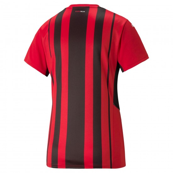 Camisola AC Milan Mulher Equipamento Primeiro 2021-2022 Manga Curta